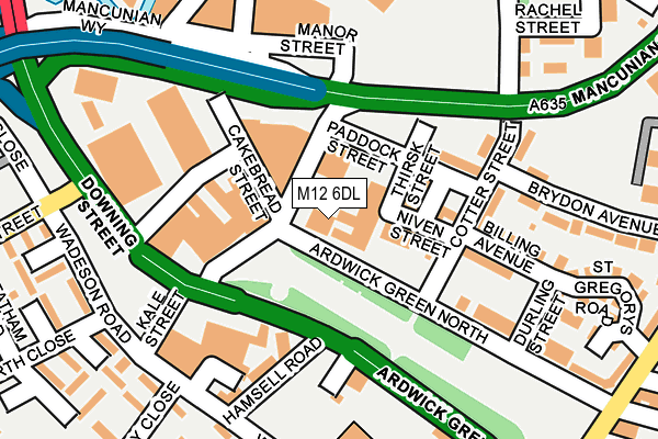 M12 6DL map - OS OpenMap – Local (Ordnance Survey)
