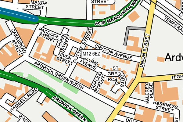 M12 6EZ map - OS OpenMap – Local (Ordnance Survey)