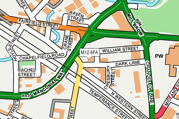 M12 6FA map - OS OpenMap – Local (Ordnance Survey)