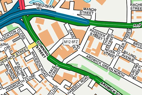 M12 6FZ map - OS OpenMap – Local (Ordnance Survey)