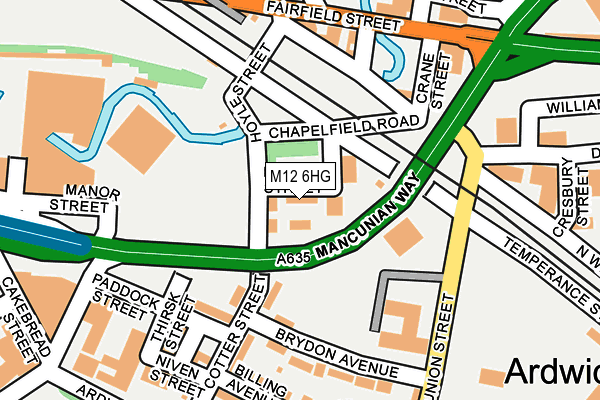 M12 6HG map - OS OpenMap – Local (Ordnance Survey)