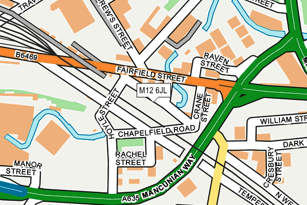 M12 6JL map - OS OpenMap – Local (Ordnance Survey)