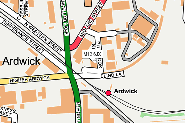 M12 6JX map - OS OpenMap – Local (Ordnance Survey)