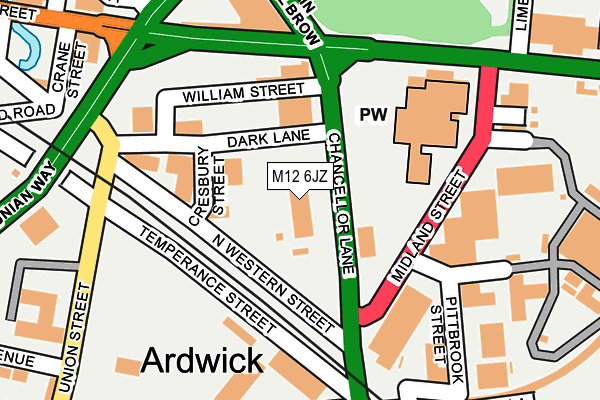 M12 6JZ map - OS OpenMap – Local (Ordnance Survey)