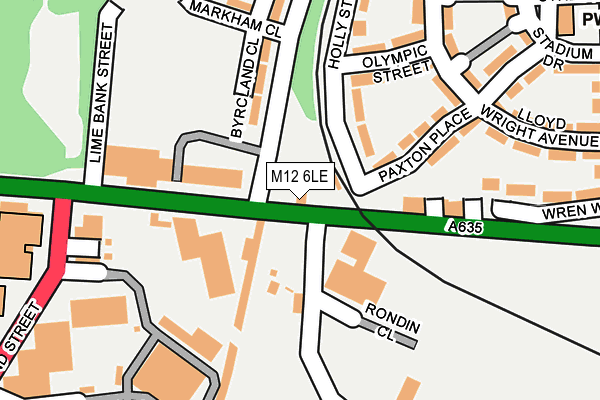 M12 6LE map - OS OpenMap – Local (Ordnance Survey)