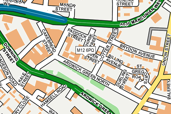 M12 6PQ map - OS OpenMap – Local (Ordnance Survey)