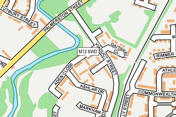 M12 6WD map - OS OpenMap – Local (Ordnance Survey)