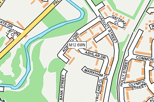 M12 6WN map - OS OpenMap – Local (Ordnance Survey)