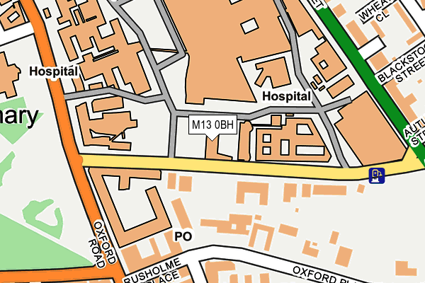 M13 0BH map - OS OpenMap – Local (Ordnance Survey)