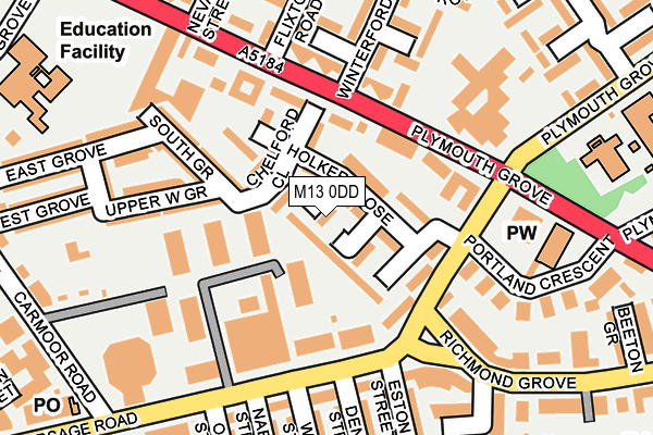 M13 0DD map - OS OpenMap – Local (Ordnance Survey)