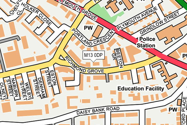 M13 0DP map - OS OpenMap – Local (Ordnance Survey)