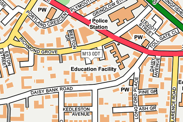 M13 0DT map - OS OpenMap – Local (Ordnance Survey)