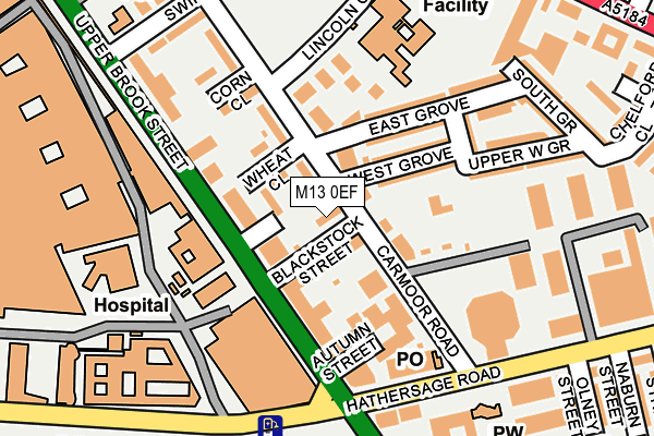M13 0EF map - OS OpenMap – Local (Ordnance Survey)