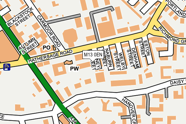 M13 0EN map - OS OpenMap – Local (Ordnance Survey)