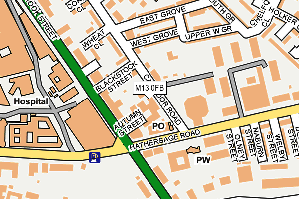 M13 0FB map - OS OpenMap – Local (Ordnance Survey)