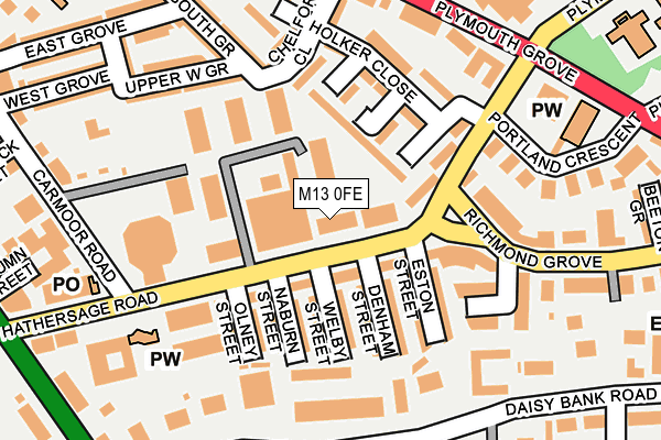 M13 0FE map - OS OpenMap – Local (Ordnance Survey)