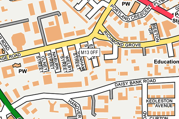 M13 0FF map - OS OpenMap – Local (Ordnance Survey)