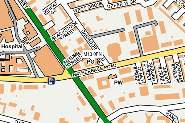 M13 0FN map - OS OpenMap – Local (Ordnance Survey)