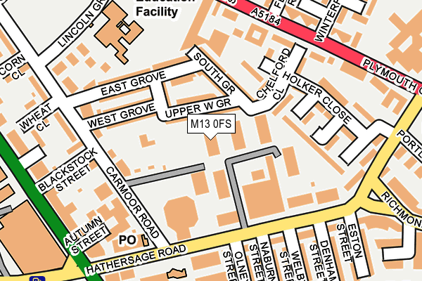 M13 0FS map - OS OpenMap – Local (Ordnance Survey)