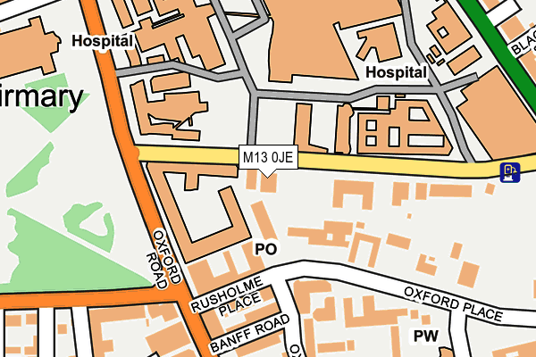 M13 0JE map - OS OpenMap – Local (Ordnance Survey)