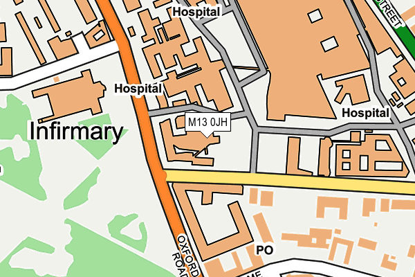 M13 0JH map - OS OpenMap – Local (Ordnance Survey)