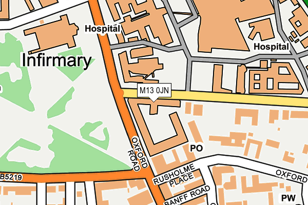 M13 0JN map - OS OpenMap – Local (Ordnance Survey)