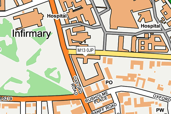 M13 0JP map - OS OpenMap – Local (Ordnance Survey)