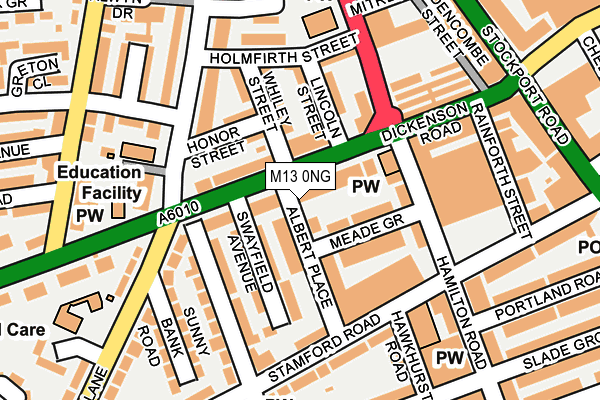 M13 0NG map - OS OpenMap – Local (Ordnance Survey)