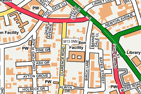 M13 0NN map - OS OpenMap – Local (Ordnance Survey)