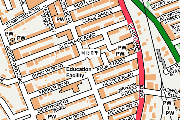 M13 0PF map - OS OpenMap – Local (Ordnance Survey)