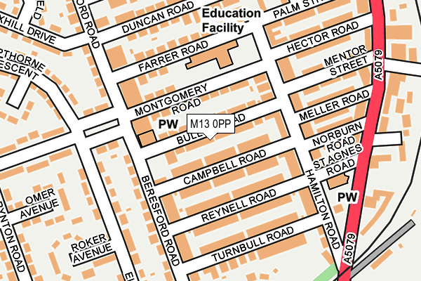 M13 0PP map - OS OpenMap – Local (Ordnance Survey)