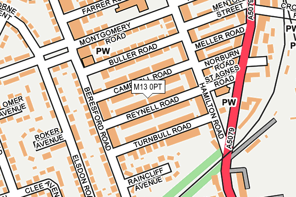 M13 0PT map - OS OpenMap – Local (Ordnance Survey)