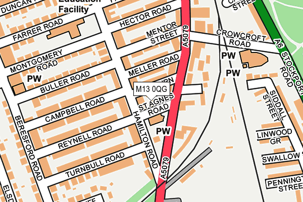 M13 0QG map - OS OpenMap – Local (Ordnance Survey)