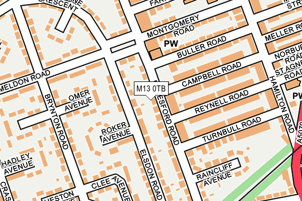 M13 0TB map - OS OpenMap – Local (Ordnance Survey)