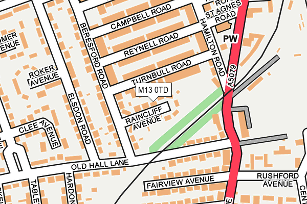 M13 0TD map - OS OpenMap – Local (Ordnance Survey)