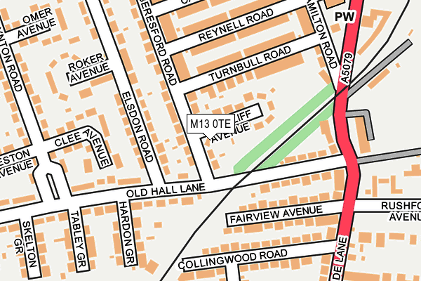 M13 0TE map - OS OpenMap – Local (Ordnance Survey)