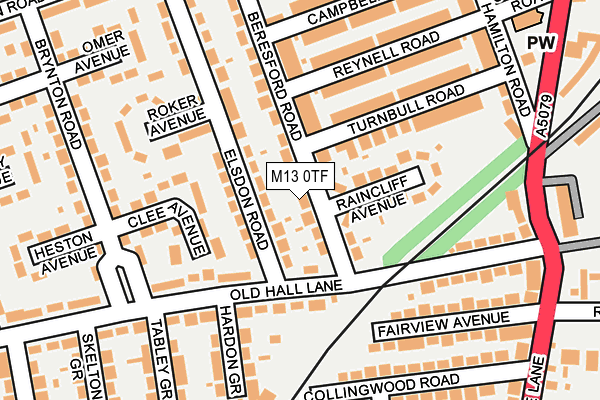 M13 0TF map - OS OpenMap – Local (Ordnance Survey)