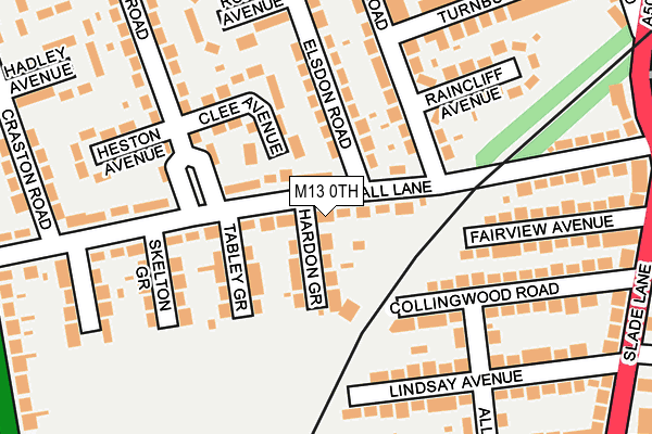 M13 0TH map - OS OpenMap – Local (Ordnance Survey)