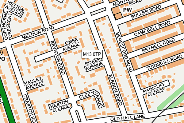 M13 0TP map - OS OpenMap – Local (Ordnance Survey)