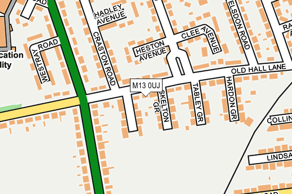 M13 0UJ map - OS OpenMap – Local (Ordnance Survey)