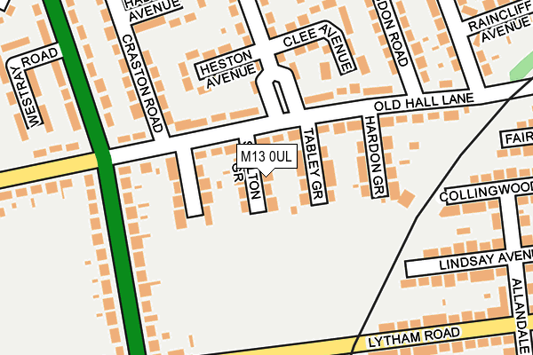 M13 0UL map - OS OpenMap – Local (Ordnance Survey)