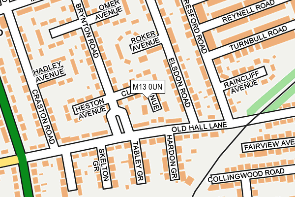 M13 0UN map - OS OpenMap – Local (Ordnance Survey)