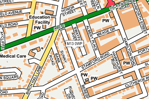 M13 0WP map - OS OpenMap – Local (Ordnance Survey)