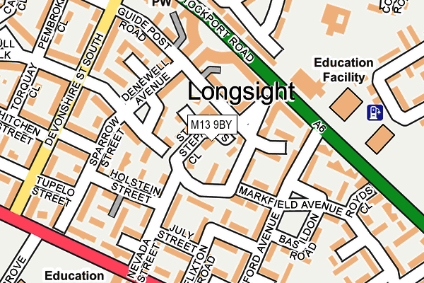 M13 9BY map - OS OpenMap – Local (Ordnance Survey)