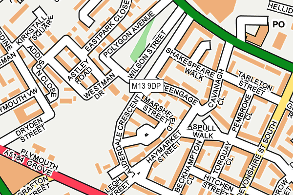 M13 9DP map - OS OpenMap – Local (Ordnance Survey)