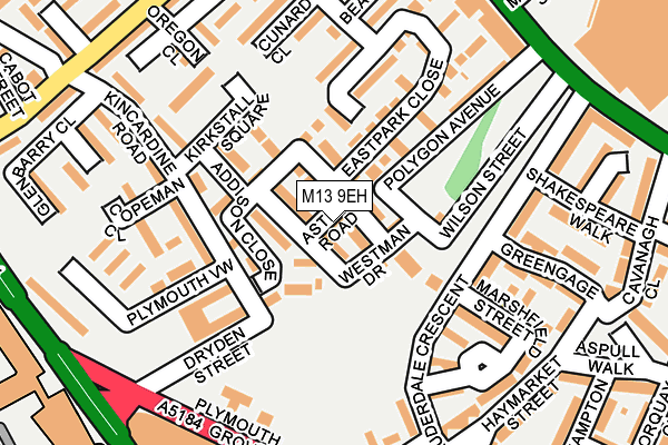 M13 9EH map - OS OpenMap – Local (Ordnance Survey)