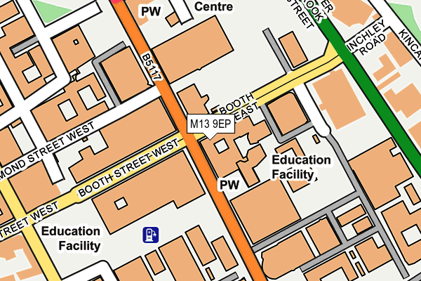 M13 9EP map - OS OpenMap – Local (Ordnance Survey)