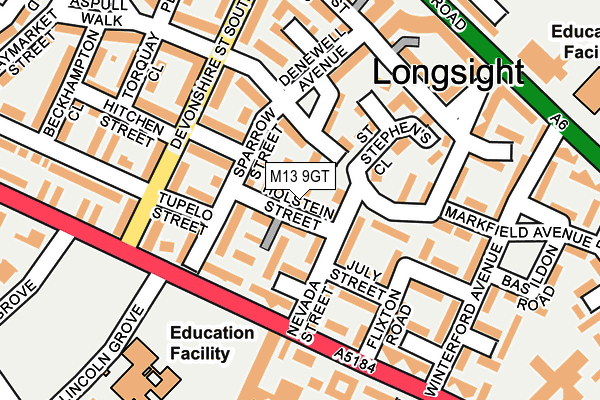 M13 9GT map - OS OpenMap – Local (Ordnance Survey)