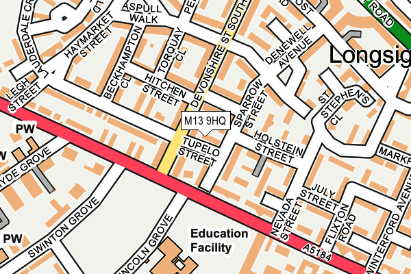 M13 9HQ map - OS OpenMap – Local (Ordnance Survey)