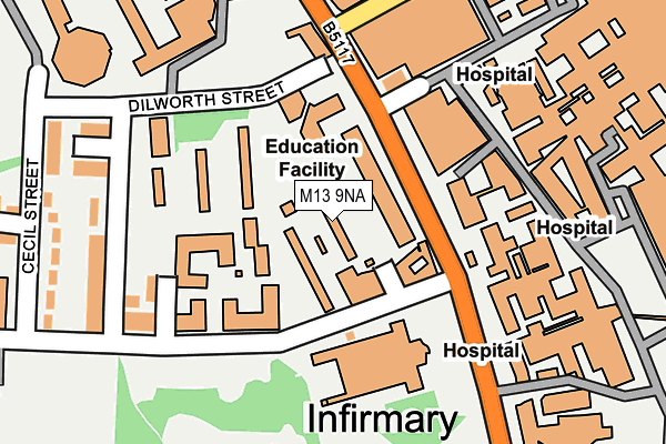 M13 9NA map - OS OpenMap – Local (Ordnance Survey)